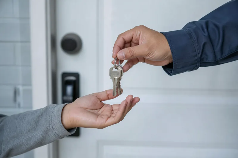 Mains d’un serrurier ouvrant une serrure avec ses outils de précision